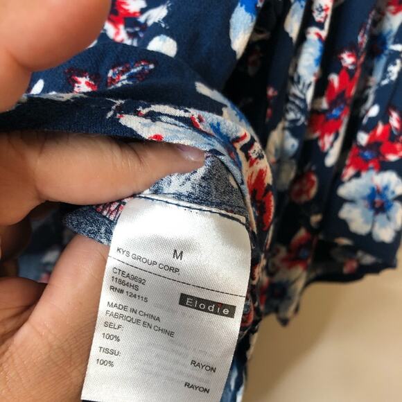 Elodie Tie Front 3/4 Length Sleeve Blouse Size M - Picture 7 of 8